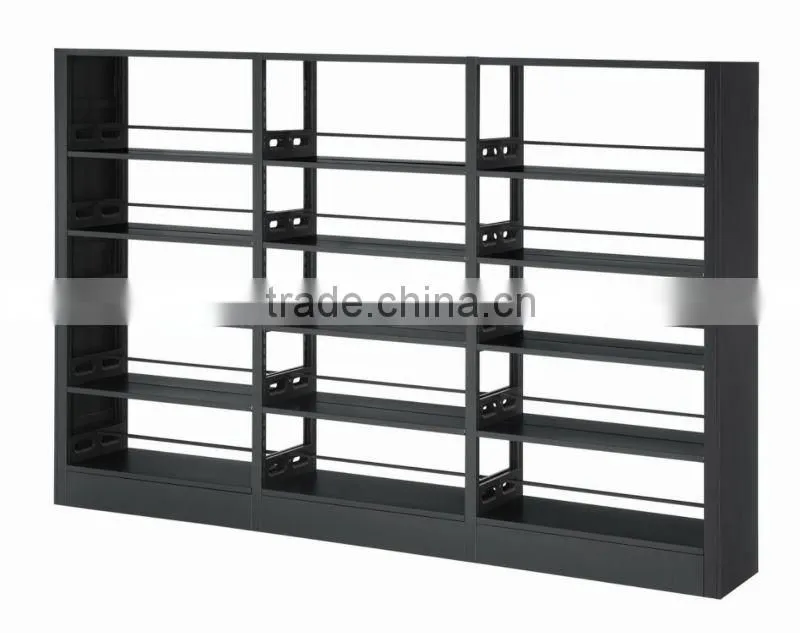 2012 New design 6 level sided 3 bays stainless steel School library shelving furniture
