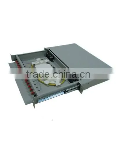 1U 19inch Rack-mount drawer type 12 ports fiber optic patch panel