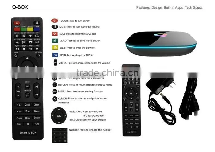 Amlogic S905 Android Q Box 2GB/16GB Dual Band WIFI Ethernet1000M Support 4K2K Android 5.1 Q Box OEM Service