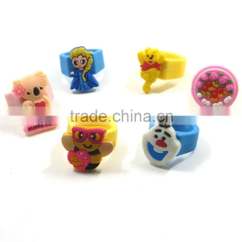 Cartoon Cute Custom Shaped Wholesale Soft PVC Finger Rings
