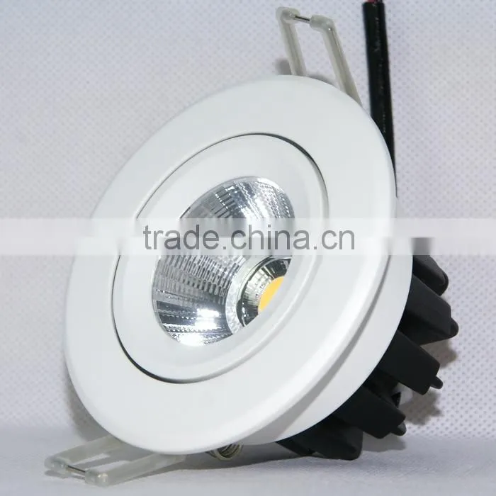 Dimmable 7W LED COB downlight, recessed cob down light Warm White 9w