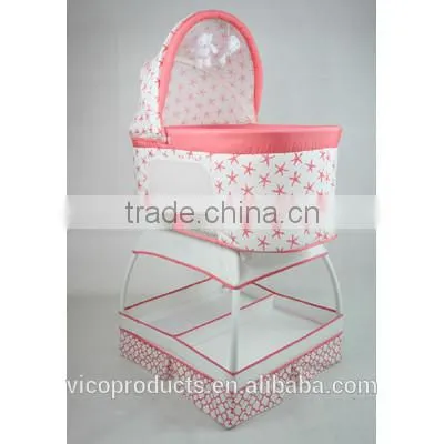 Manufacturer Portable Lightweight Swing Baby Bed with Canopy and Storage Basket Rocking Bed for Baby Cradle