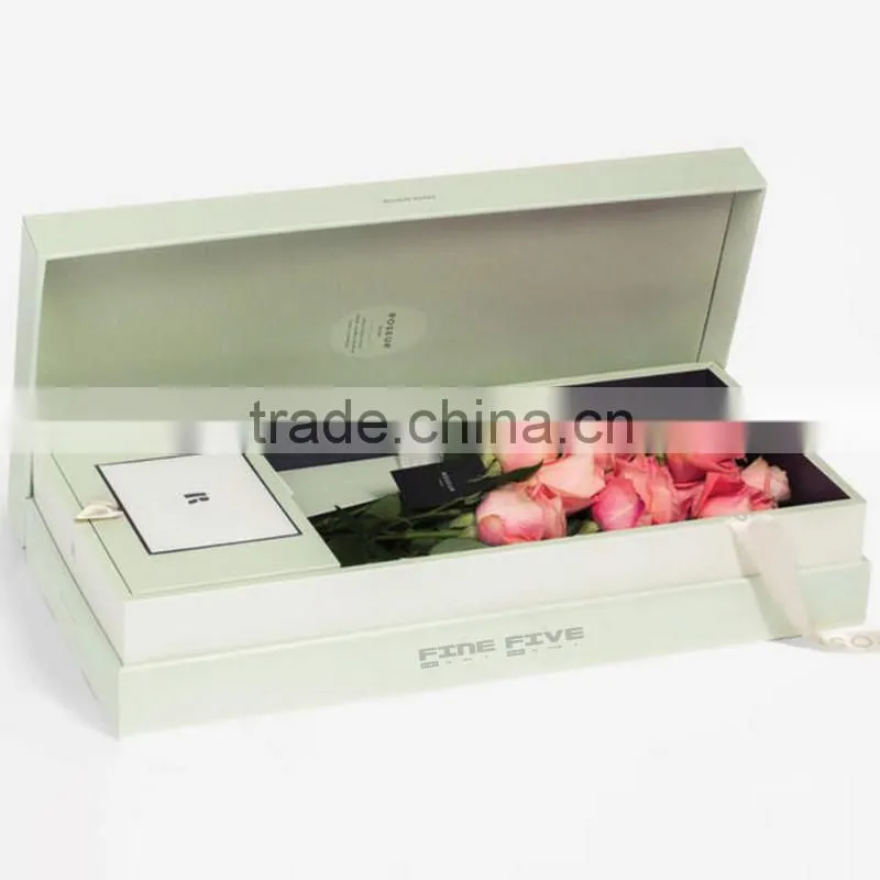 Large long cardboard box for flower packaging