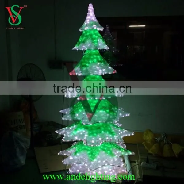 Large Christmas tree light lighted pine tree