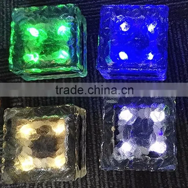 10*10*5CM 4LED brightness elegant led solar ice underground brick light