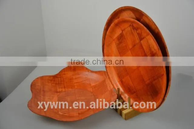 Unique woven wooden salad bowls