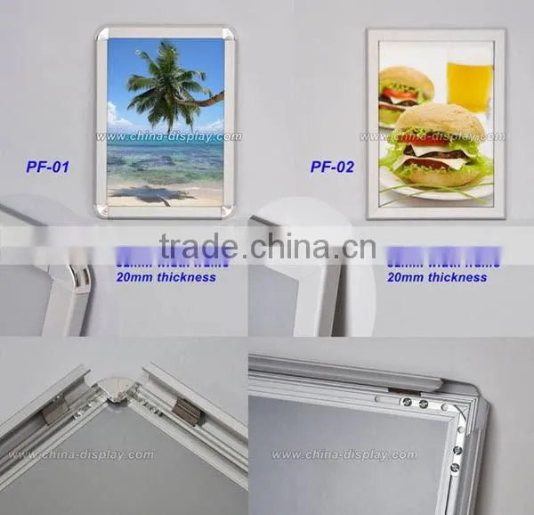 Aluminium snap edge frame sign flip open snap frame wall mounted frames