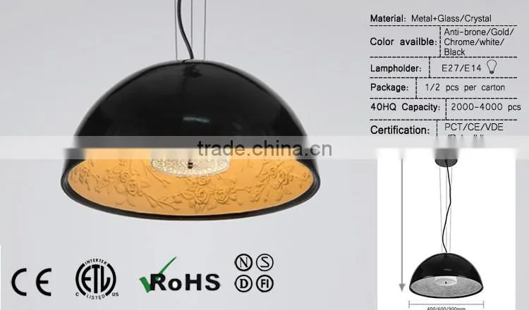 unique design big and small size metal single modern pendant lamp