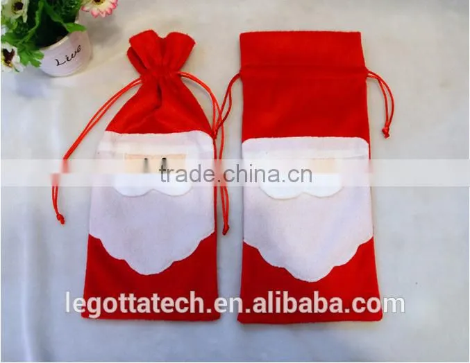 Wholesale high quality super cheap christmas gift wine bottle bags