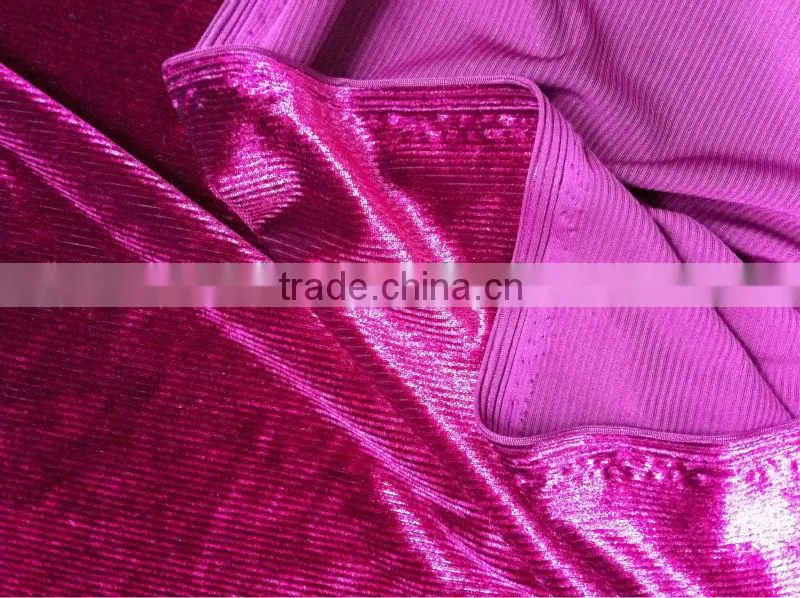 High Quality Stripe Poly/spadnex stripe Korea velvet fabric for Dress, blouse