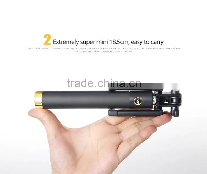 2015 New Mini Wholesale Selfie Stick with Bluetooth for Smartphone