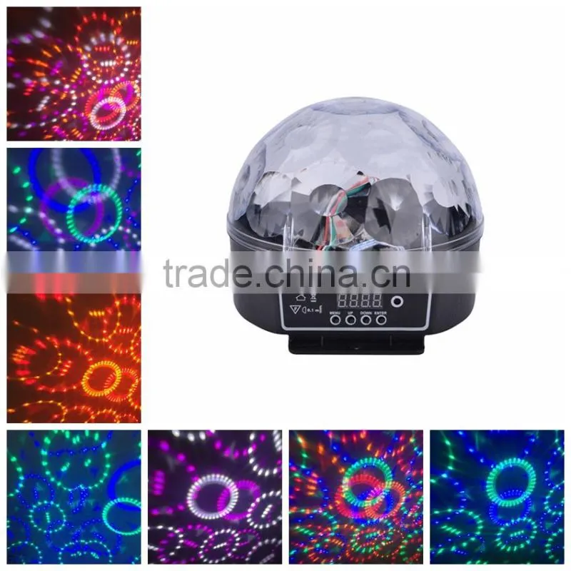 latest style 360 degrees rotating LED crystal magic ball light chrysanthemum RGB mini Disco DJ Ball Stage Lighting wholesale