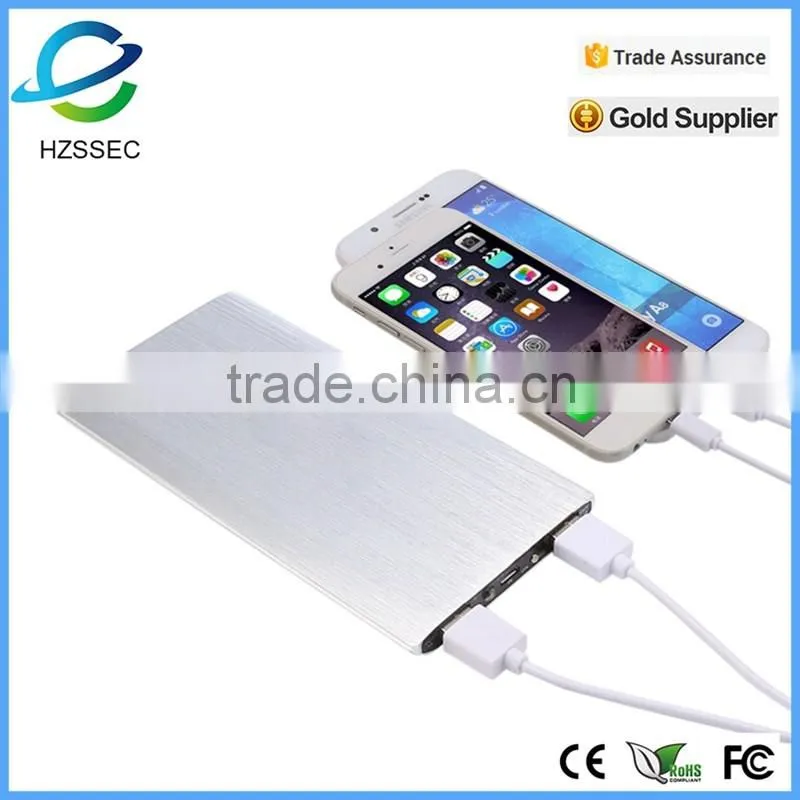 2016 hot sale factory price wholesale mobile usb power bank 6000 mah for smartphone