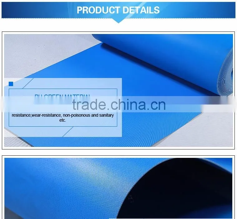 Light duty industrial pvc conveyor belt for food conveying