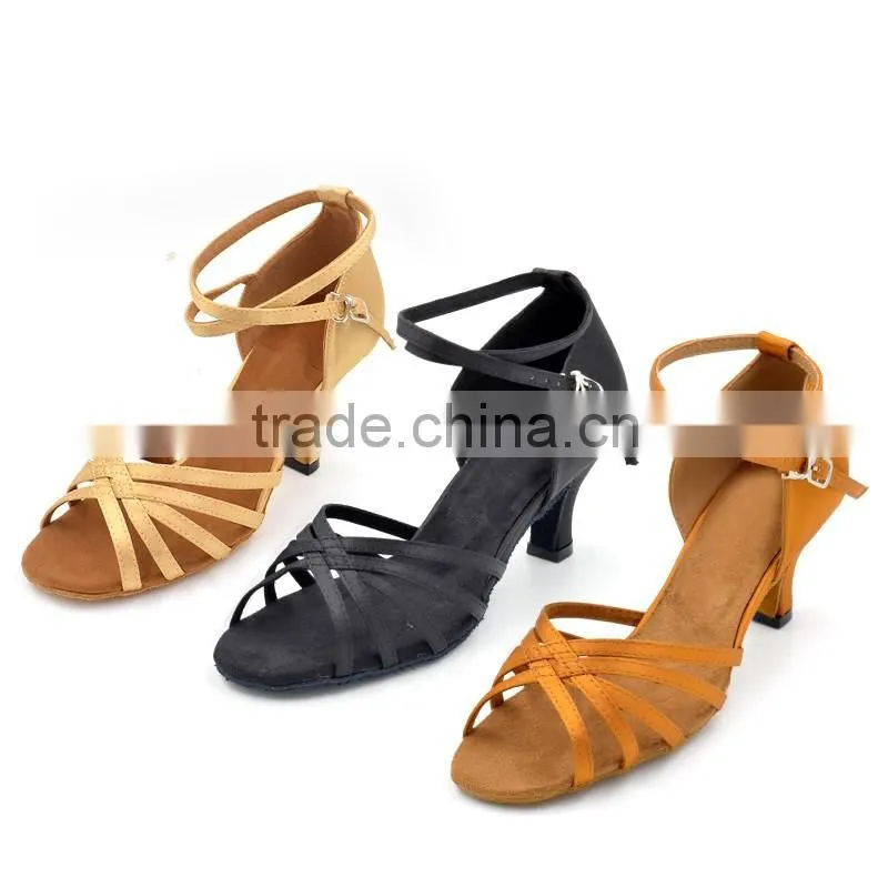 2016 black color satin italian dance shoe manufacturers