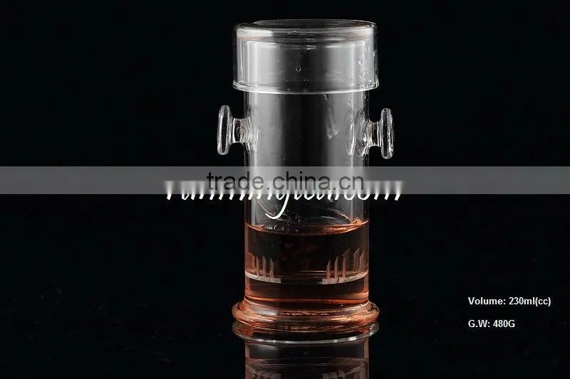 Borocilicate Tall Glass black Tea Maker With Two Round Handles&Glass filter