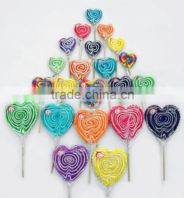 85g Yellow&White Heart Shape Lollipop Candy