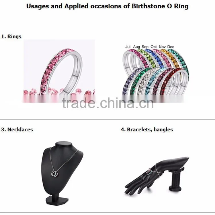 Wholesale high quality china birthstone rings factory stainless steel jewelry