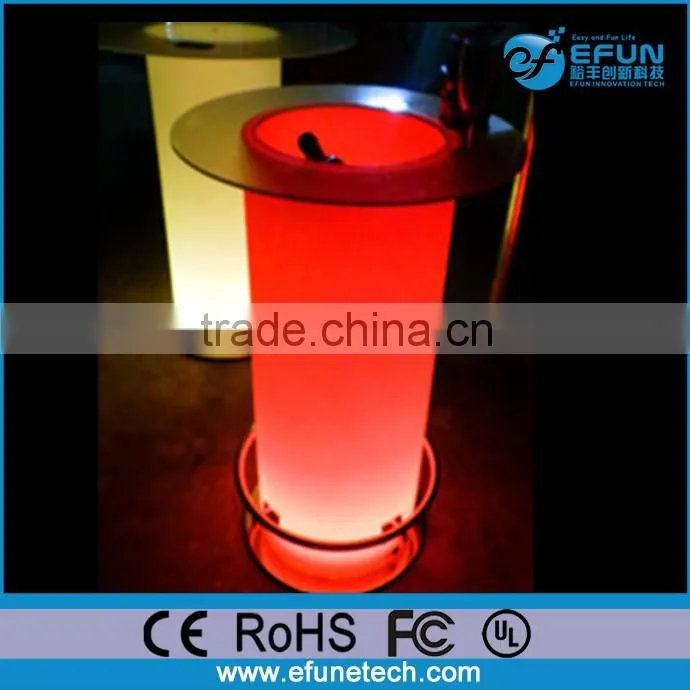 rechargeable led illuminated glass table top bar party wine ice cooler table