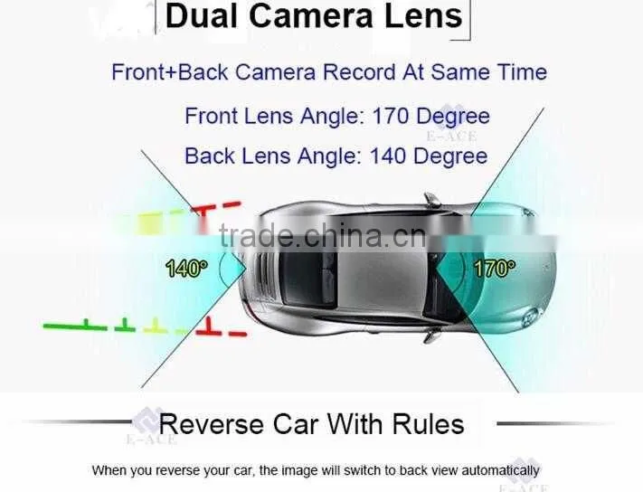hd dual view car camera car dashboard camera G-sensor Night Vision Vehicle DVR Camcorder