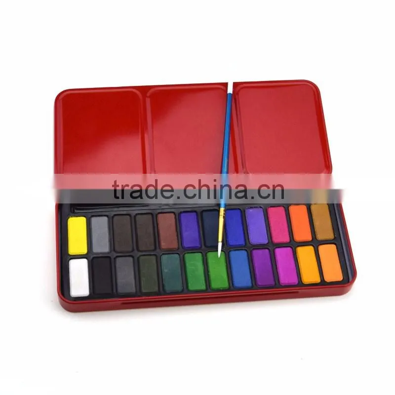 factory wholesale 24colors watercolor paint set artist painting set for children