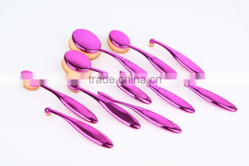 10pcs oval make up brush cosmetic, tooth brush make up set