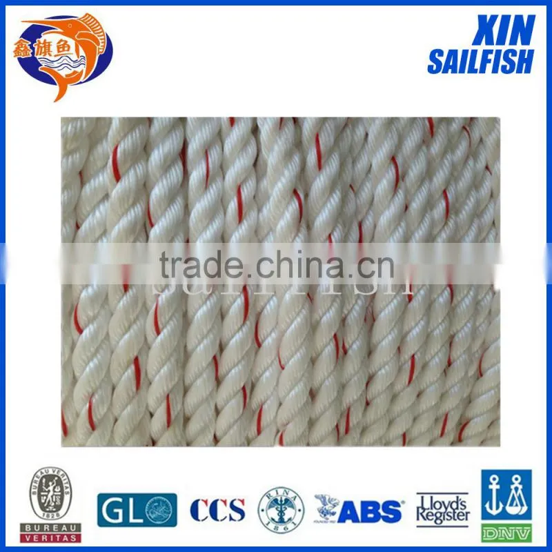 8 strands twisted nylon rope/polypropylene rope Braided Marine PP mooring rope