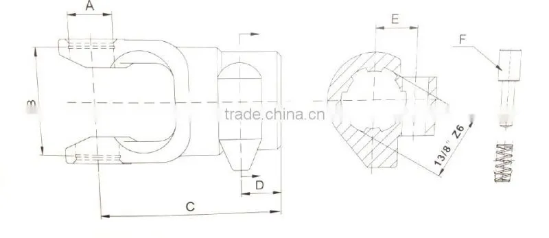 Quick release yoke of PTO shaft for Agricultural tractors