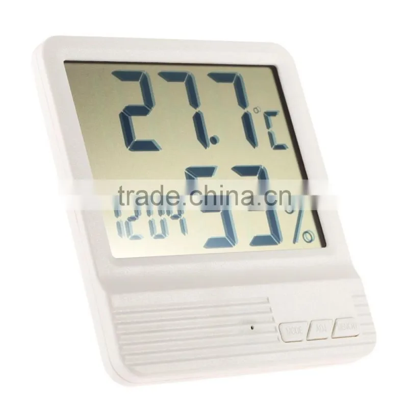2016 Termometro Thermostat Weather Station LCD Digital Thermometer Hygrometer Temperature Humidity Meter Tester Gauge With Clock