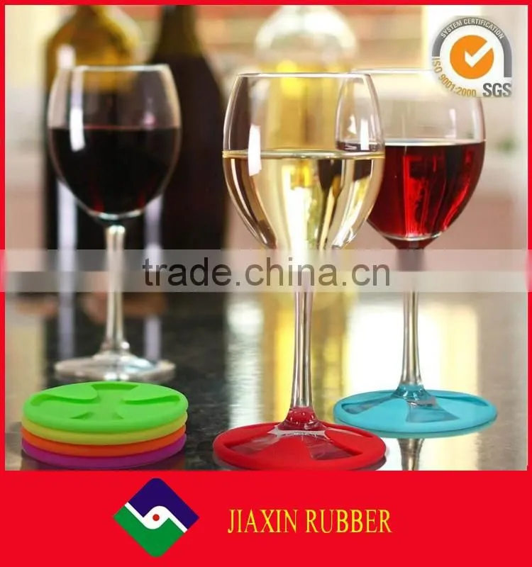 Novelty wine coaster sets custom silicone wine glasses coasters