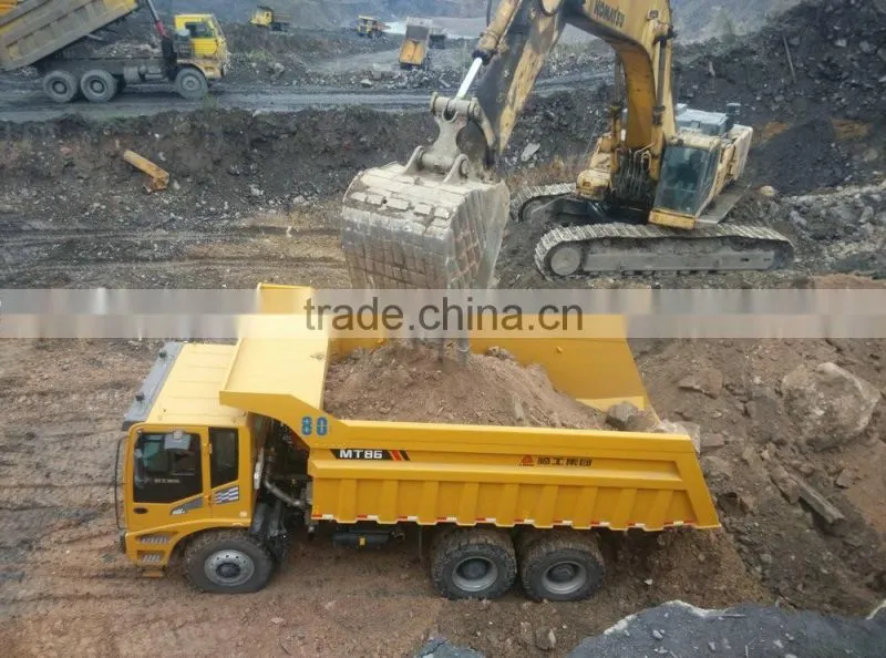 MT86 Mining Truck 80ton dumping truck working in stone quarry off road dumping truck