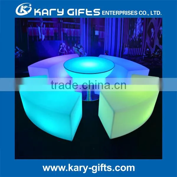 LED Plastic Garden Table And Chairs Outdoor Garden Tables