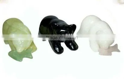 indoor decorative carved green jade rabbit sculpture(20 years factory)