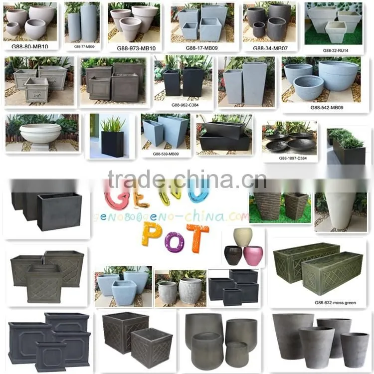 High fire clay polished dark glazed fiberglass flower pot/planter