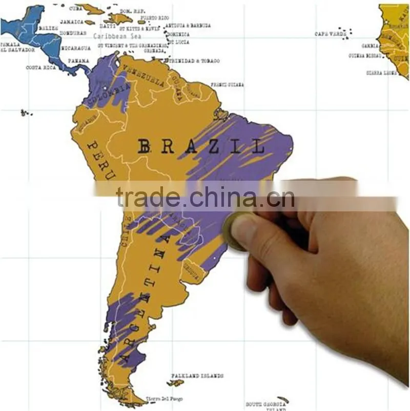 CT-483 2016 Creative Fashion New Design Hard Paper World Map for Travel Decorative World Map