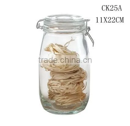 ZIBO wholesale round glass jar with lock lid