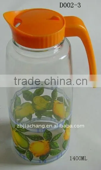 1400ml glass beverage jar with plastic lid D002-3