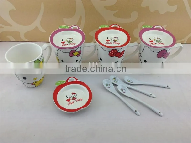 ceramic mug with spoon lovely cartoon design
