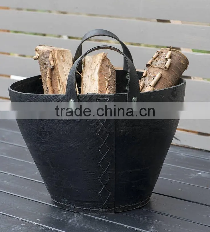 Eco friendly recycled tire rubber planter pot