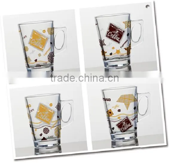 4oz 6oz 8oz Caffe Latte Espresso Cappuccino glass mug set