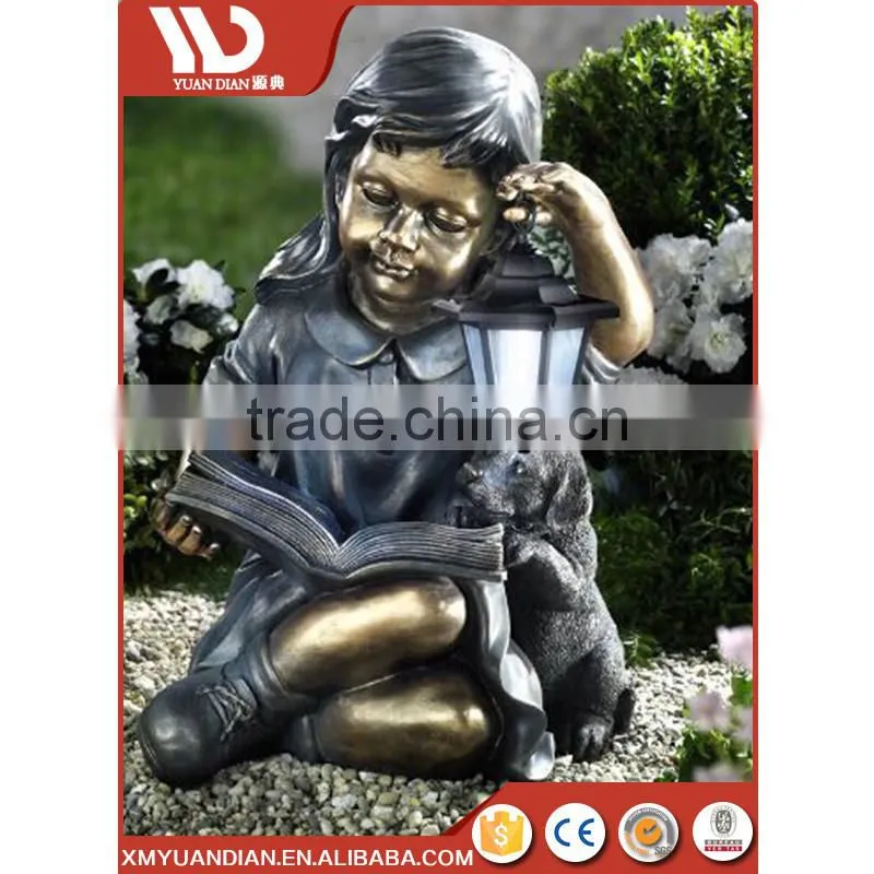 Art Work Resin Craft Decorations Garden Led Solar Light With Timer