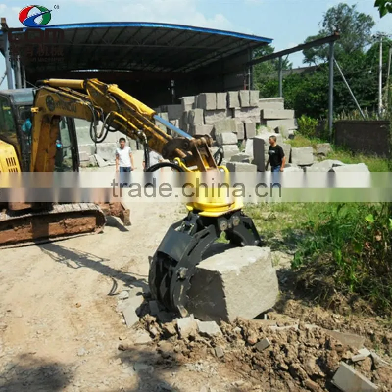 Excavator hydraulic wood grapple