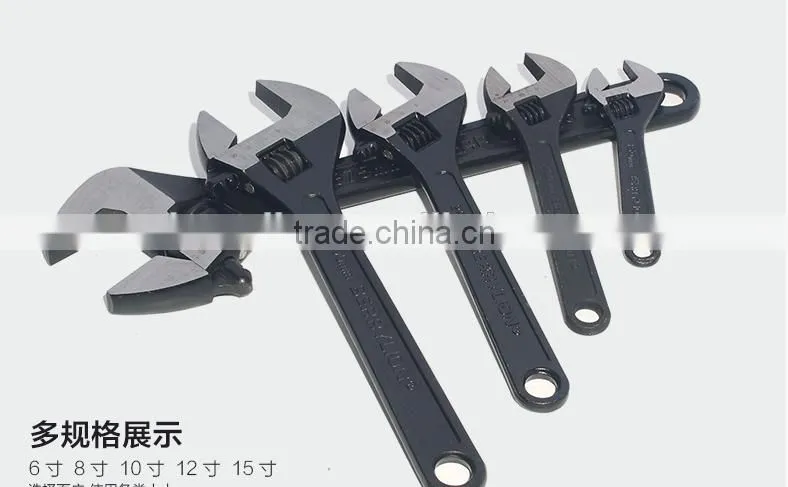 Berrylion 15"/375mm Adjustable Wrench Black Polished Adjustable Wrench