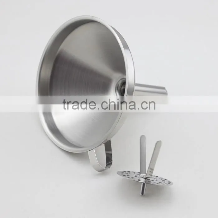 Wide Mouth Stainless Steel Funnel With Detachable Strainer