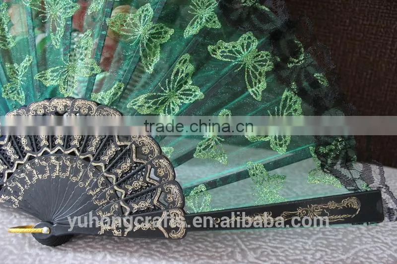 Lace fabric fan for party with low price