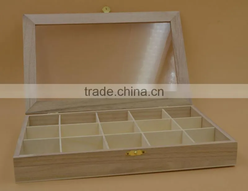 wooden box with clear lid|divided boxes