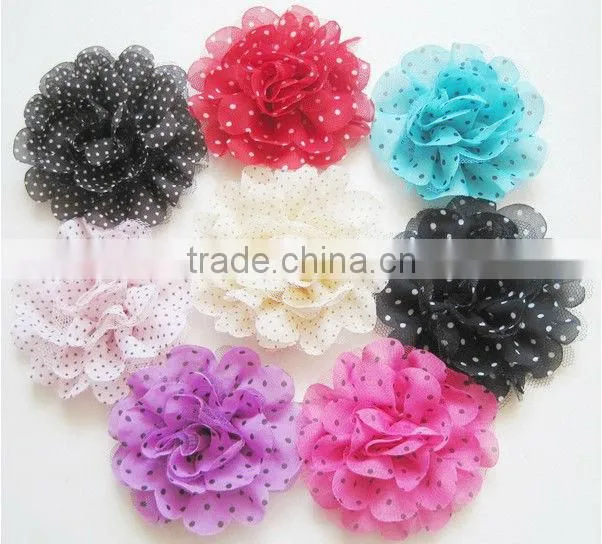 CF0730 baby girls custom wholesale pearl center chiffon rosette butterfly hair bow
