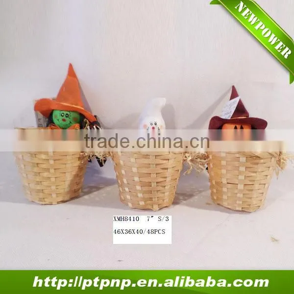 Hot Design Halloween Decorative Scarecrows with bamboo pot