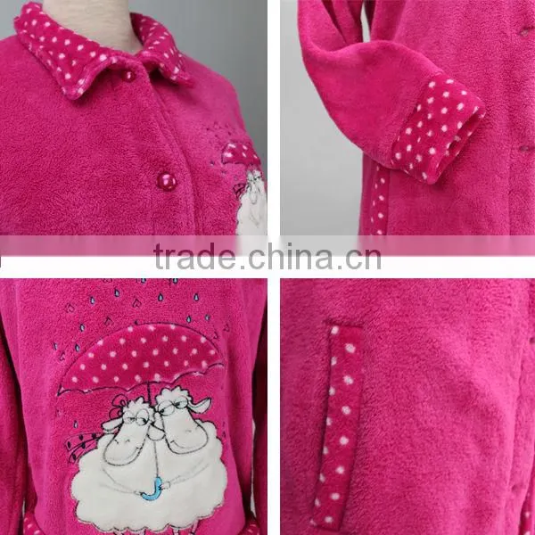 2016 plus size fashion pink lovely women mature best selling long wholesale nightgowns