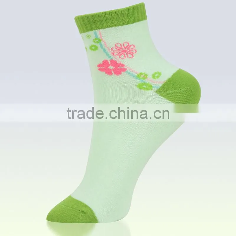 Jacquard flowers sock woman